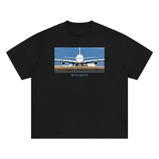 Drop Shoulder Quick Dry Tee — A380 Superjumbo SFO Departure