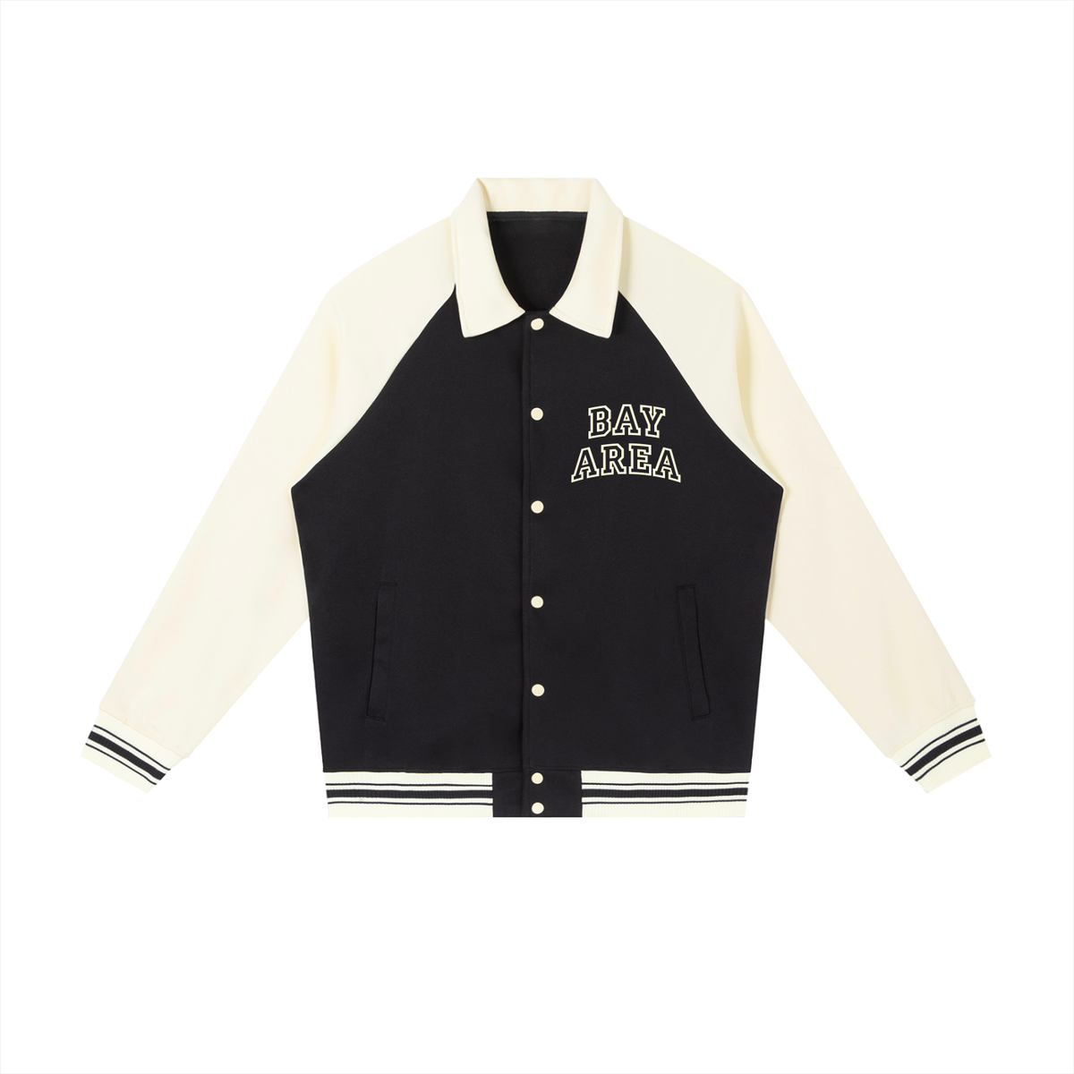 Bay Area Contrast Raglan Sleeve Baseball Jacket
