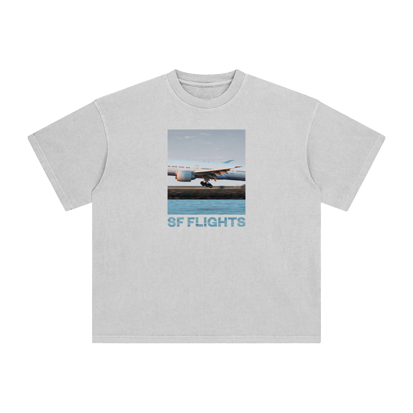 Enzyme Washed T-Shirt — 777 Final Approach at SFO