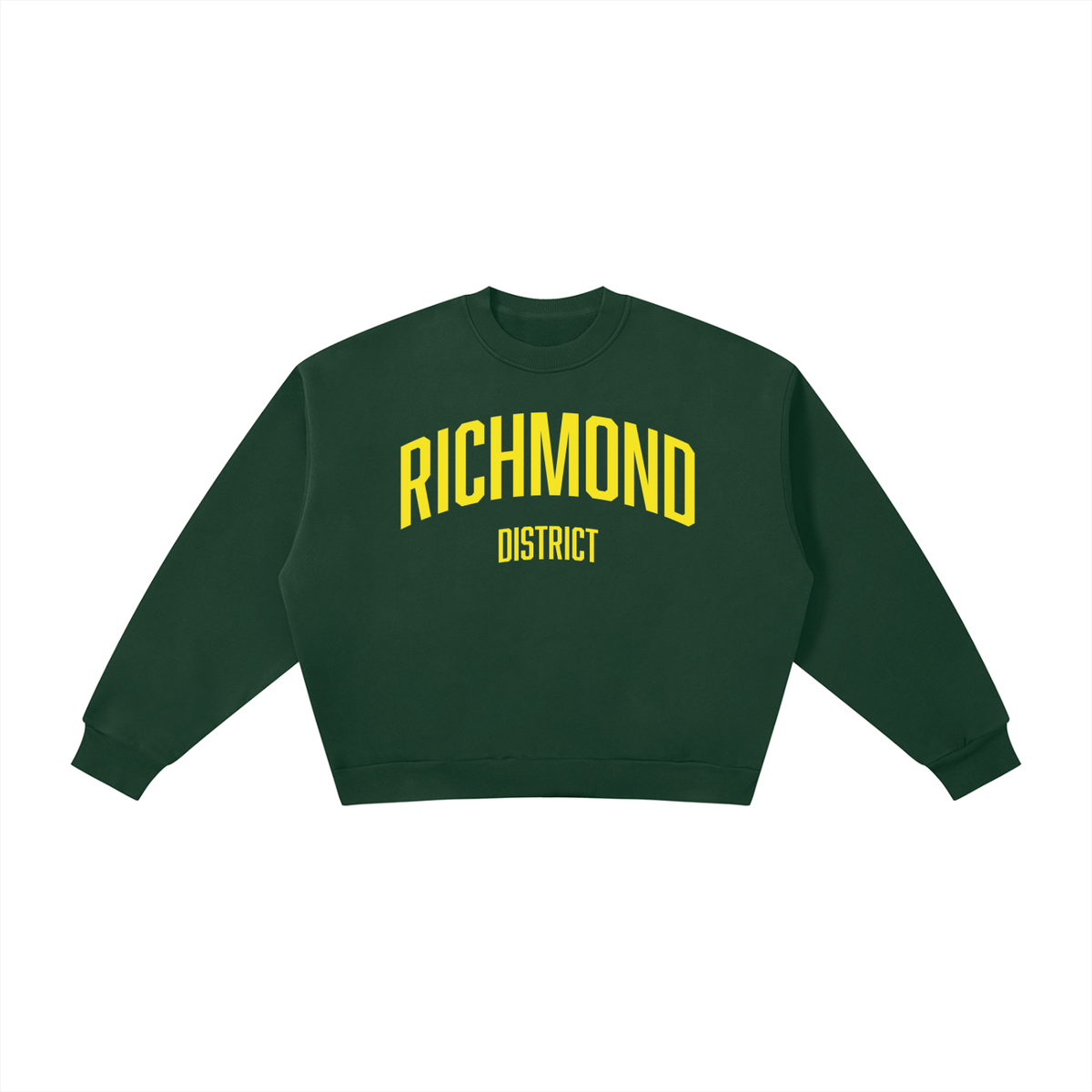 Richmond District SF Yellow Boxy Fleece Crewneck Sweatshirt