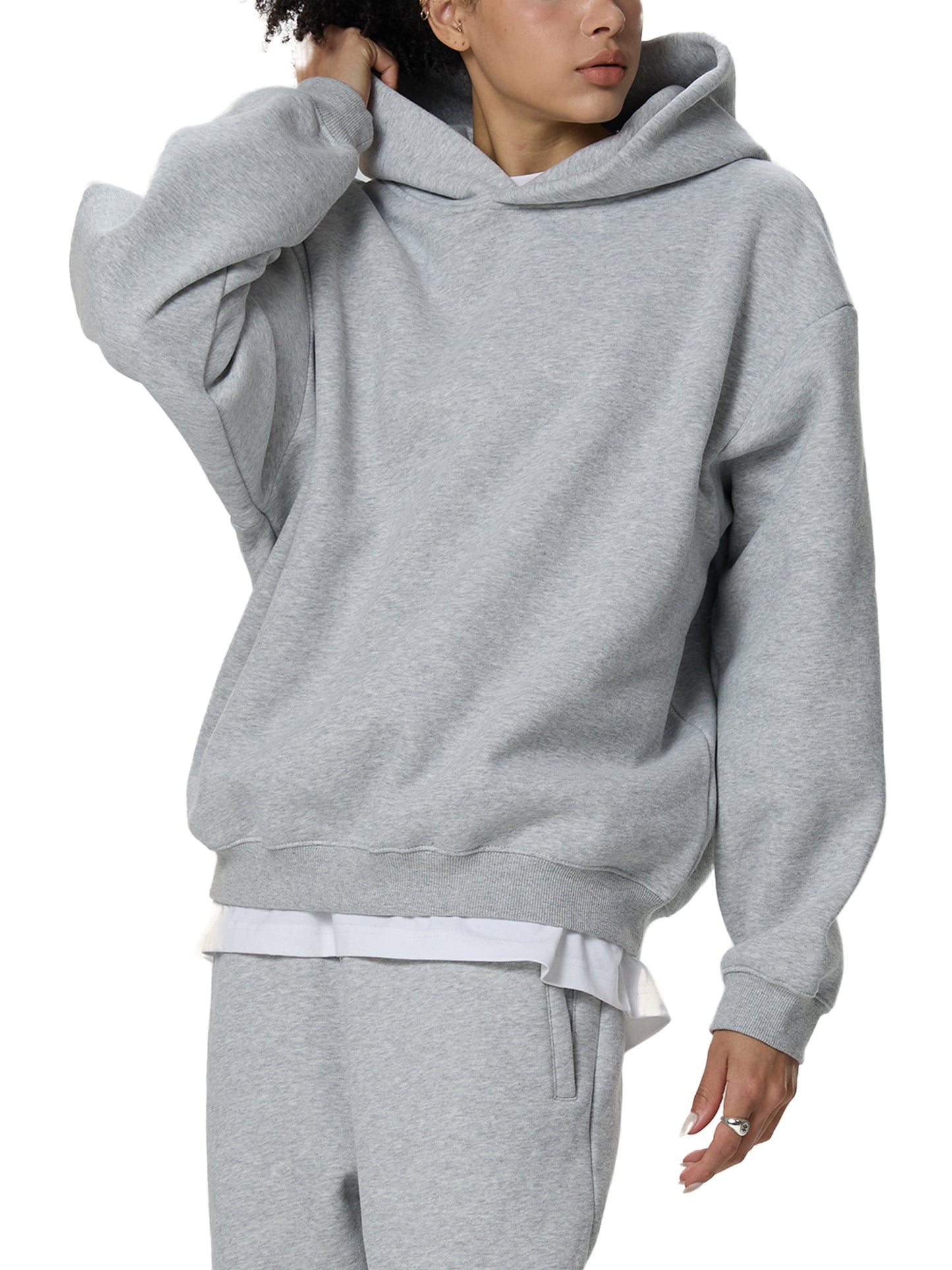 Fleeced Boxy Hoodie — A350 Taxiing at San Francisco Airport