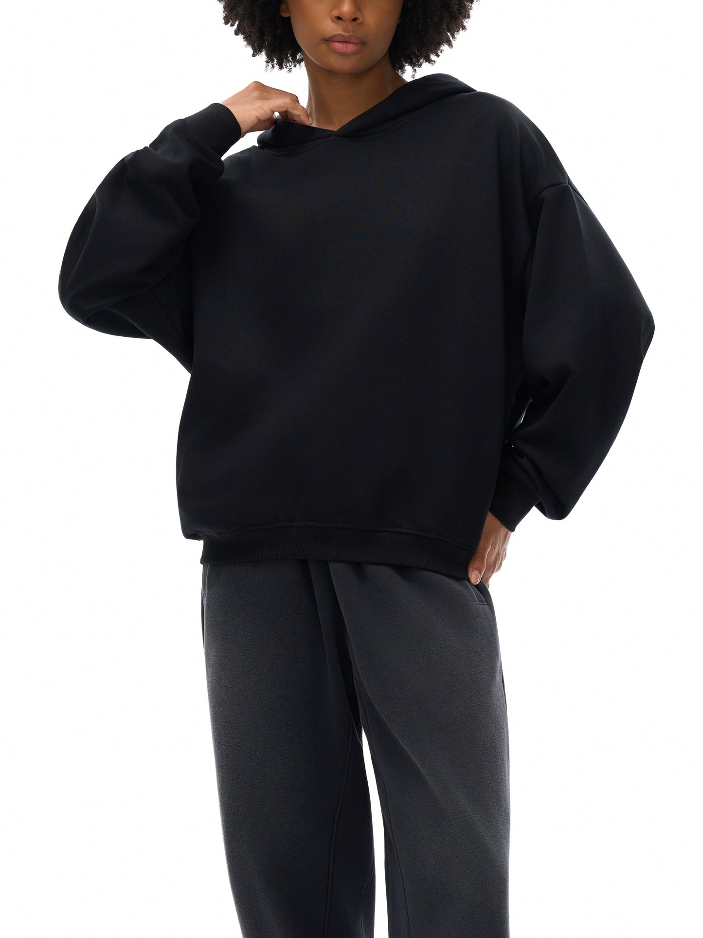 Unisex Cotton Cropped Hoodie — A330 Golden Hour Departure
