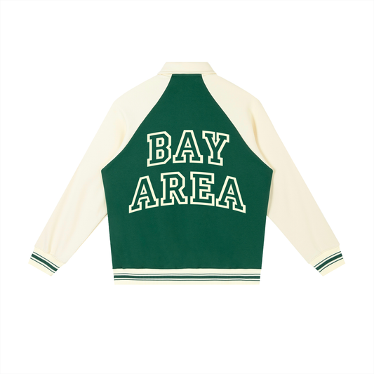 Bay Area Contrast Raglan Sleeve Baseball Jacket