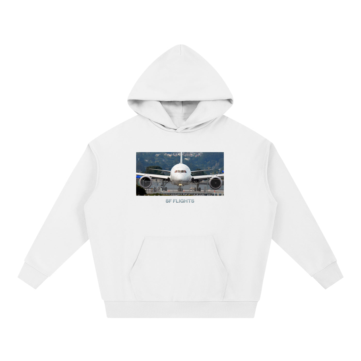 Essential Heavyweight Hoodie — B787 Close-Up at San Francisco Airport