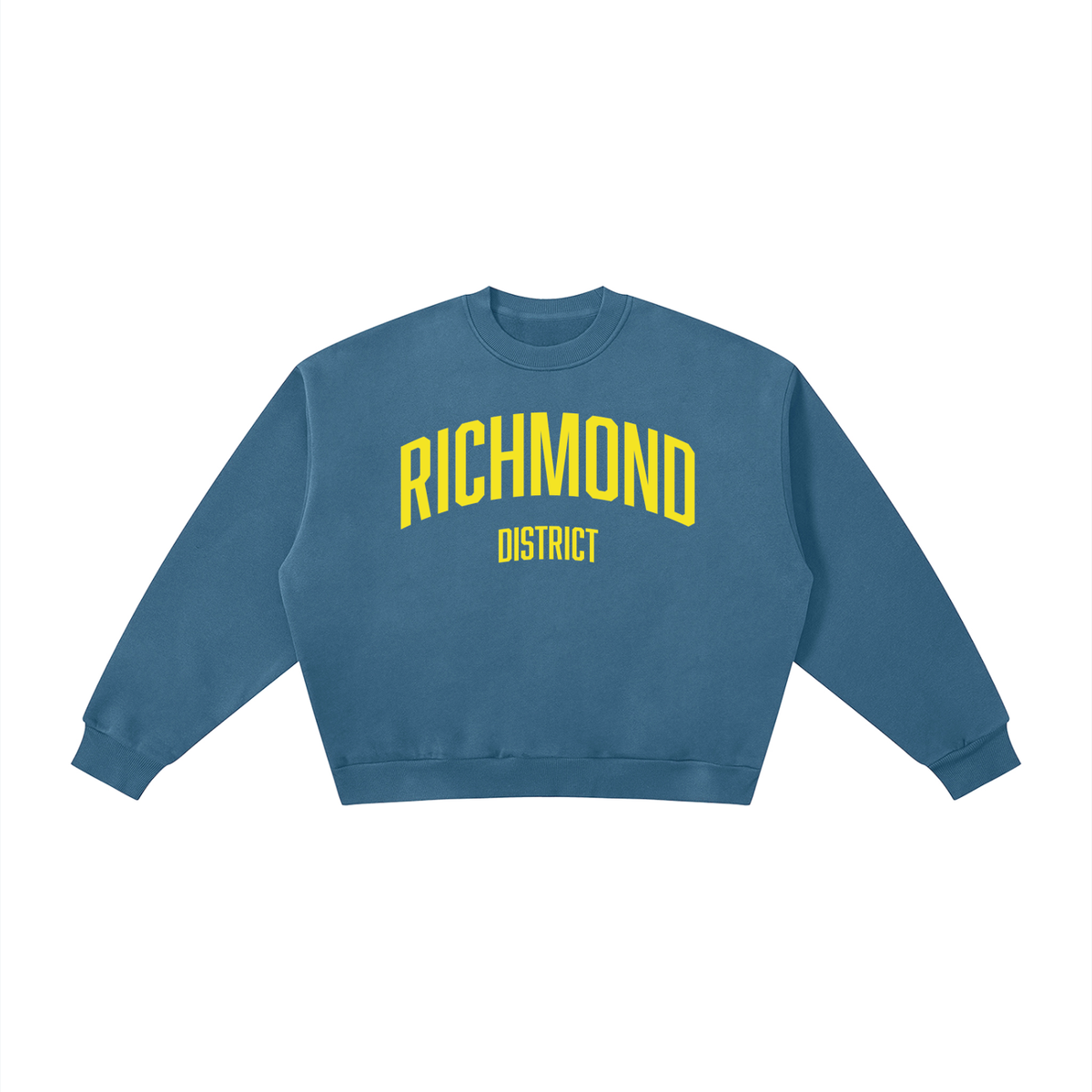 Richmond District SF Yellow Boxy Fleece Crewneck Sweatshirt