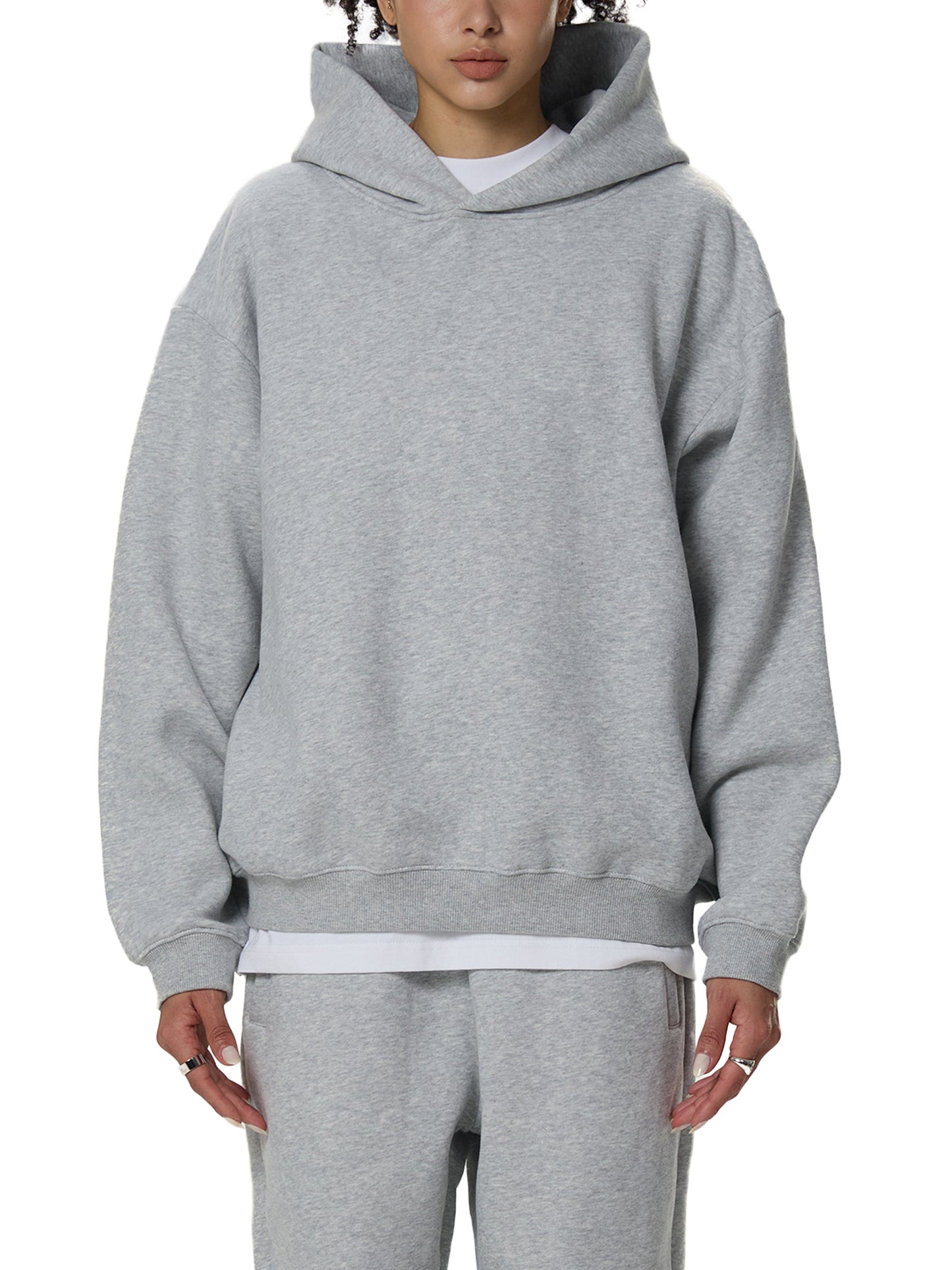 Fleeced Boxy Hoodie — A350 Taxiing at San Francisco Airport