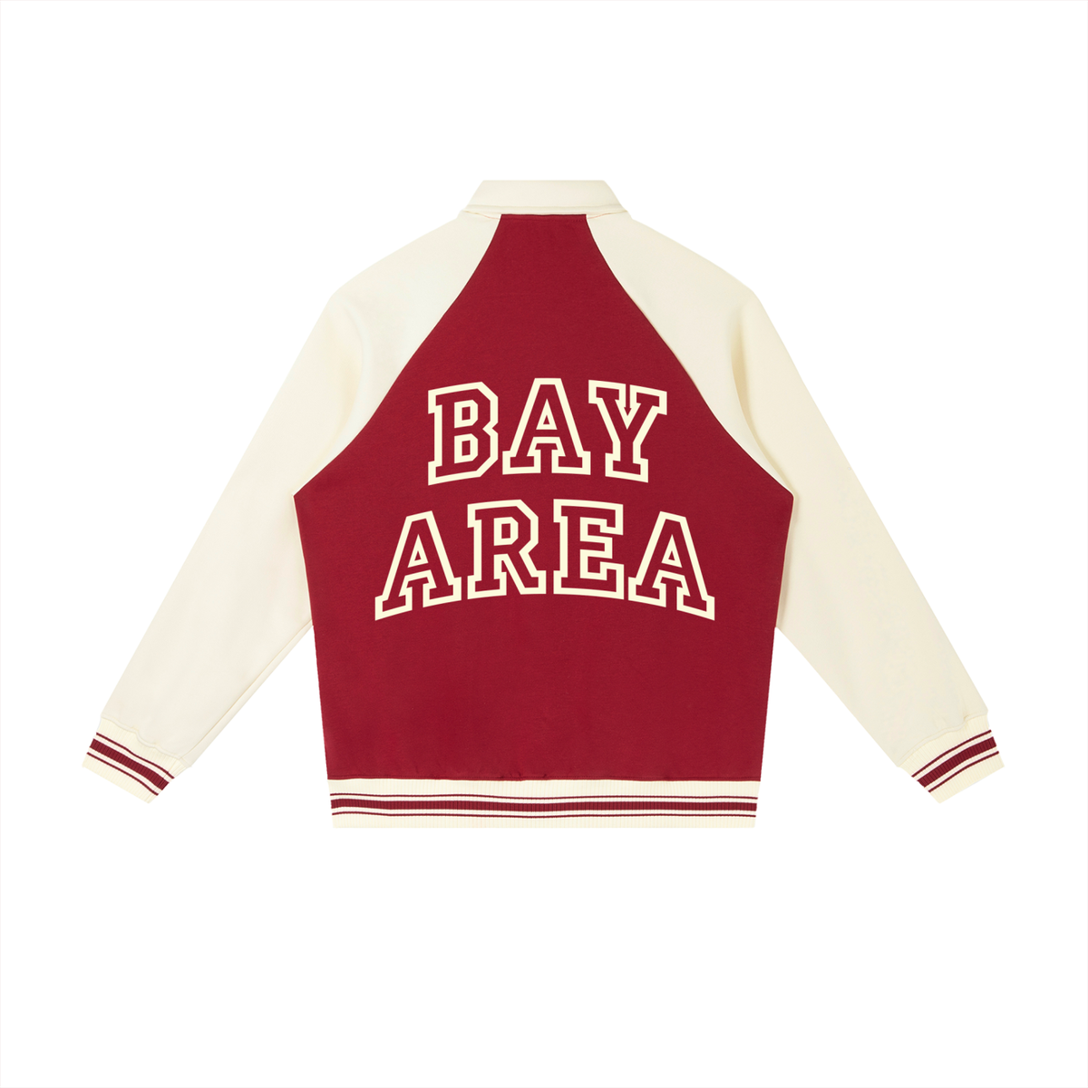 Bay Area Contrast Raglan Sleeve Baseball Jacket