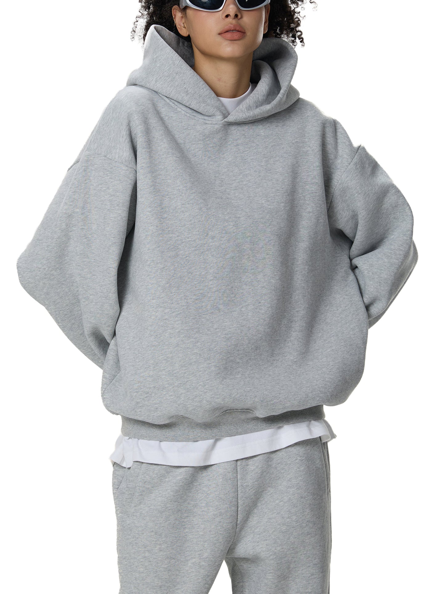 Fleeced Boxy Hoodie — SF Flights Logo Edition