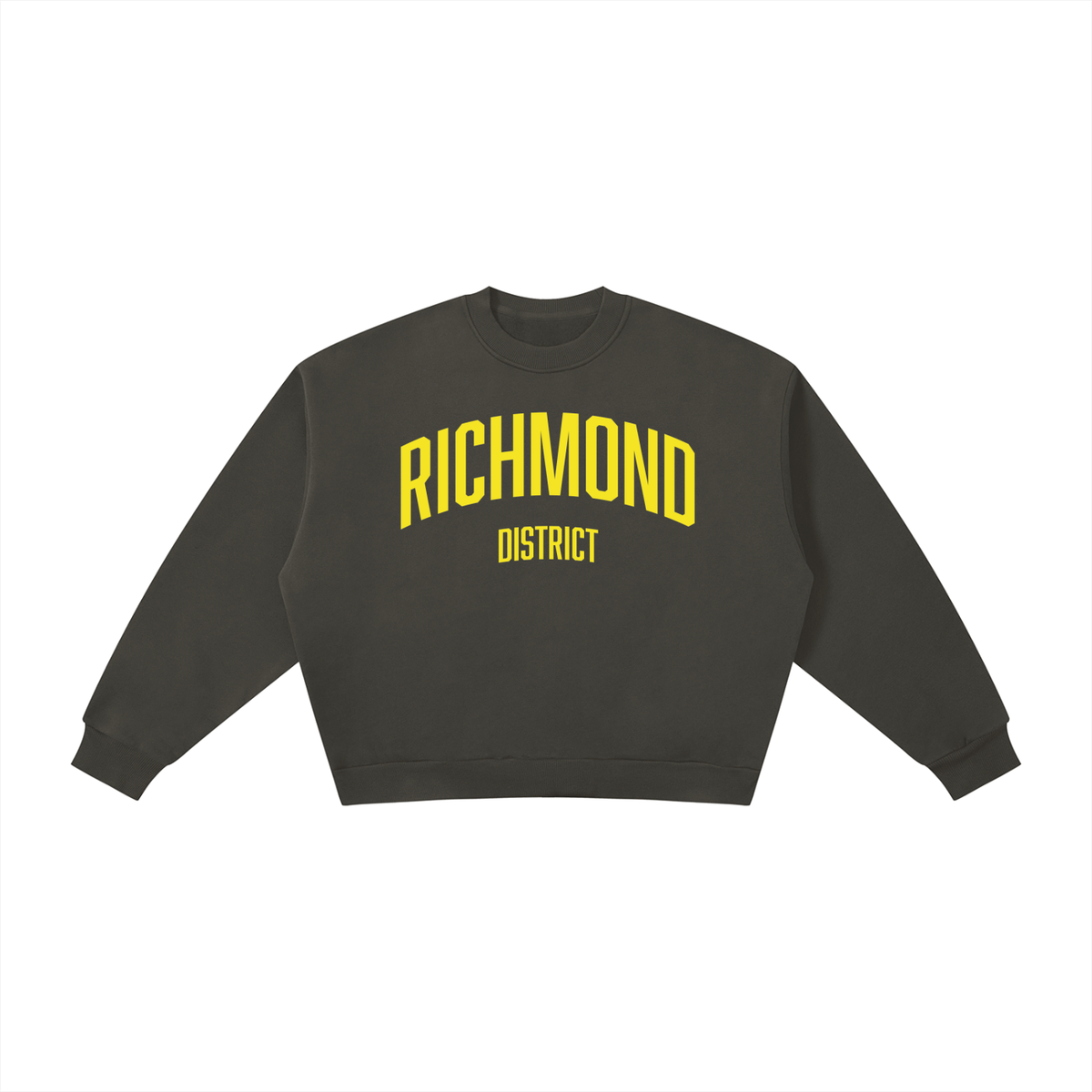 Richmond District SF Yellow Boxy Fleece Crewneck Sweatshirt