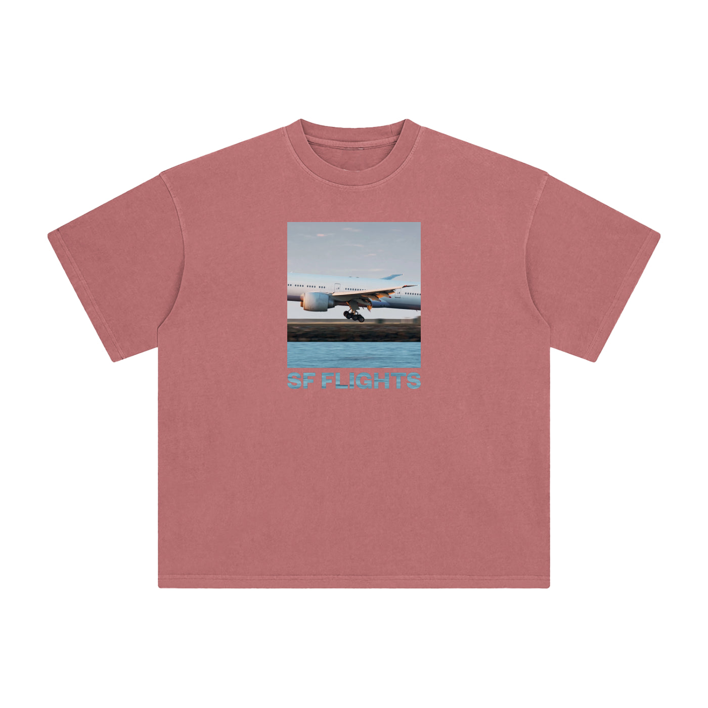 Enzyme Washed T-Shirt — 777 Final Approach at SFO