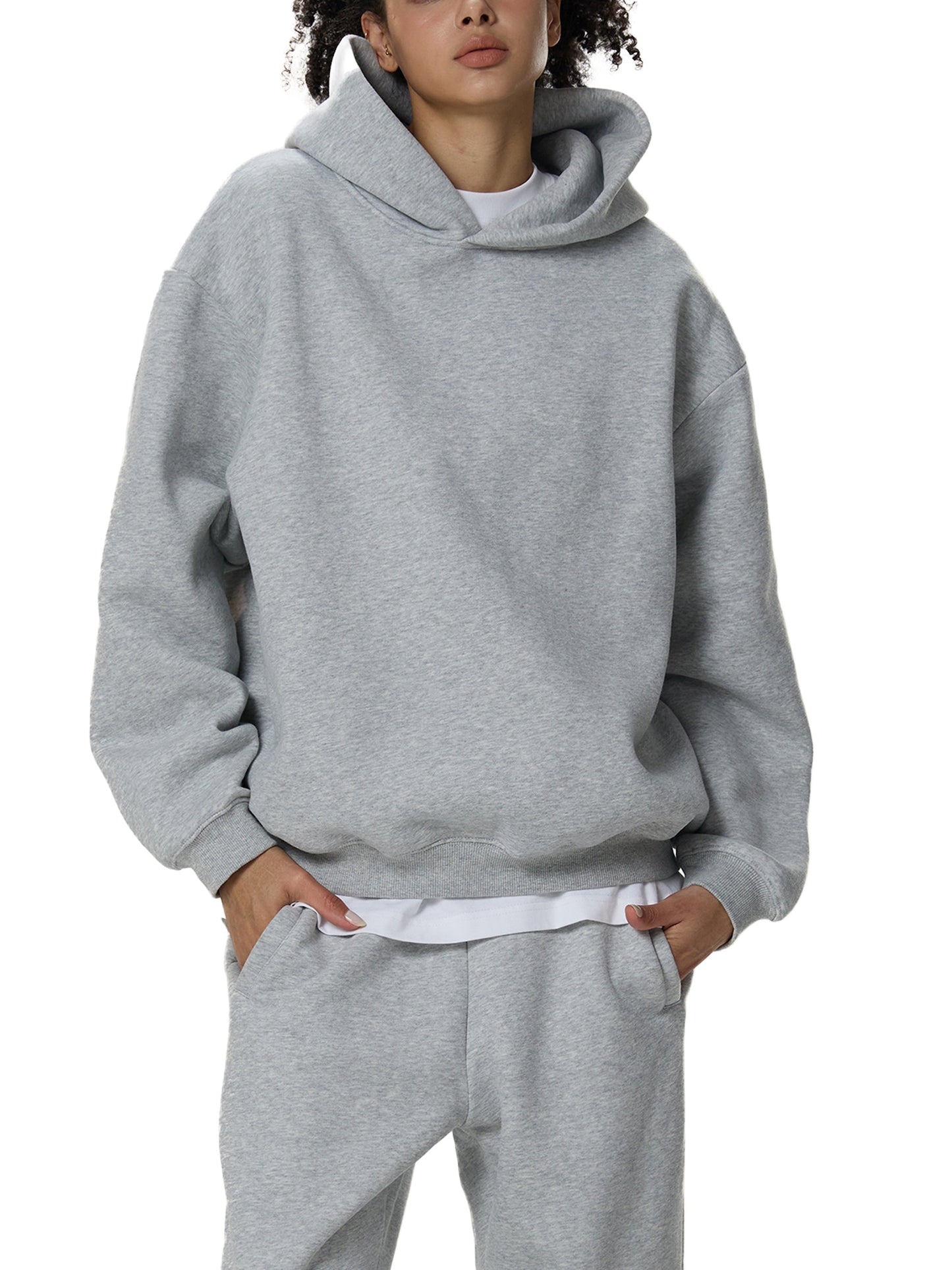 Fleeced Boxy Hoodie — A350 Taxiing at San Francisco Airport