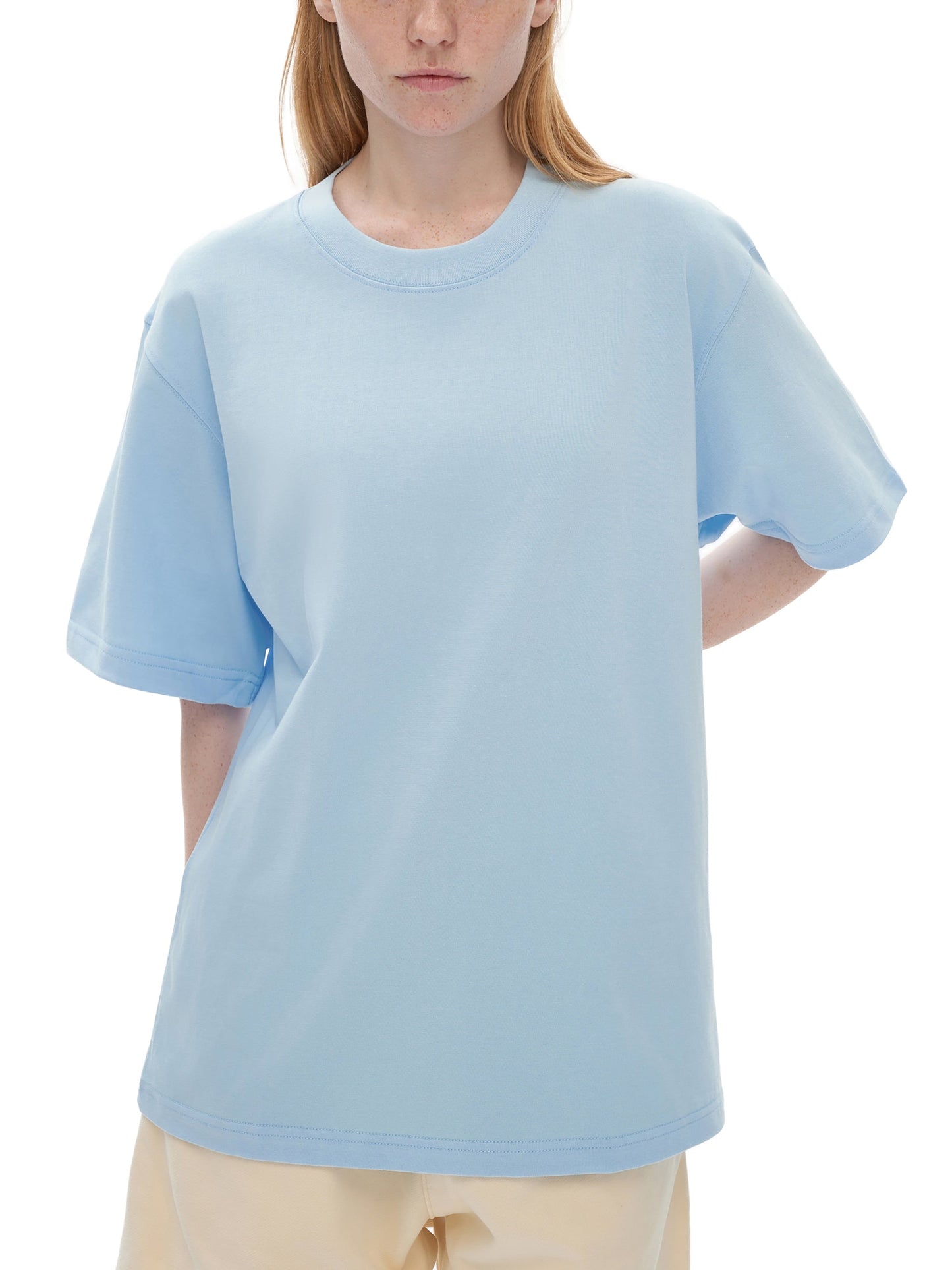 Heavyweight Drop Shoulder Cotton T-Shirt — A350 Taxiing at SFO