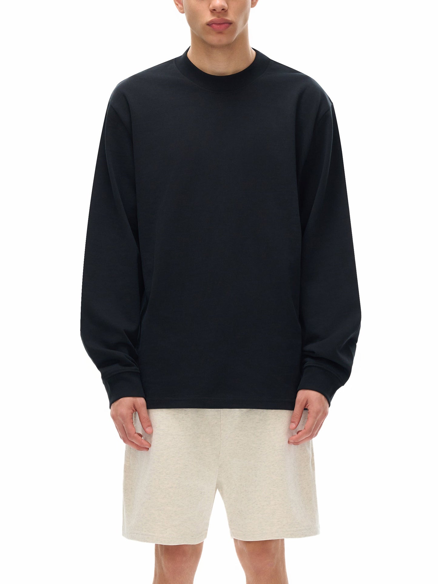Essential Non-Shrink Mock Neck Sweatshirt — Ready for Departure at SFO Airport