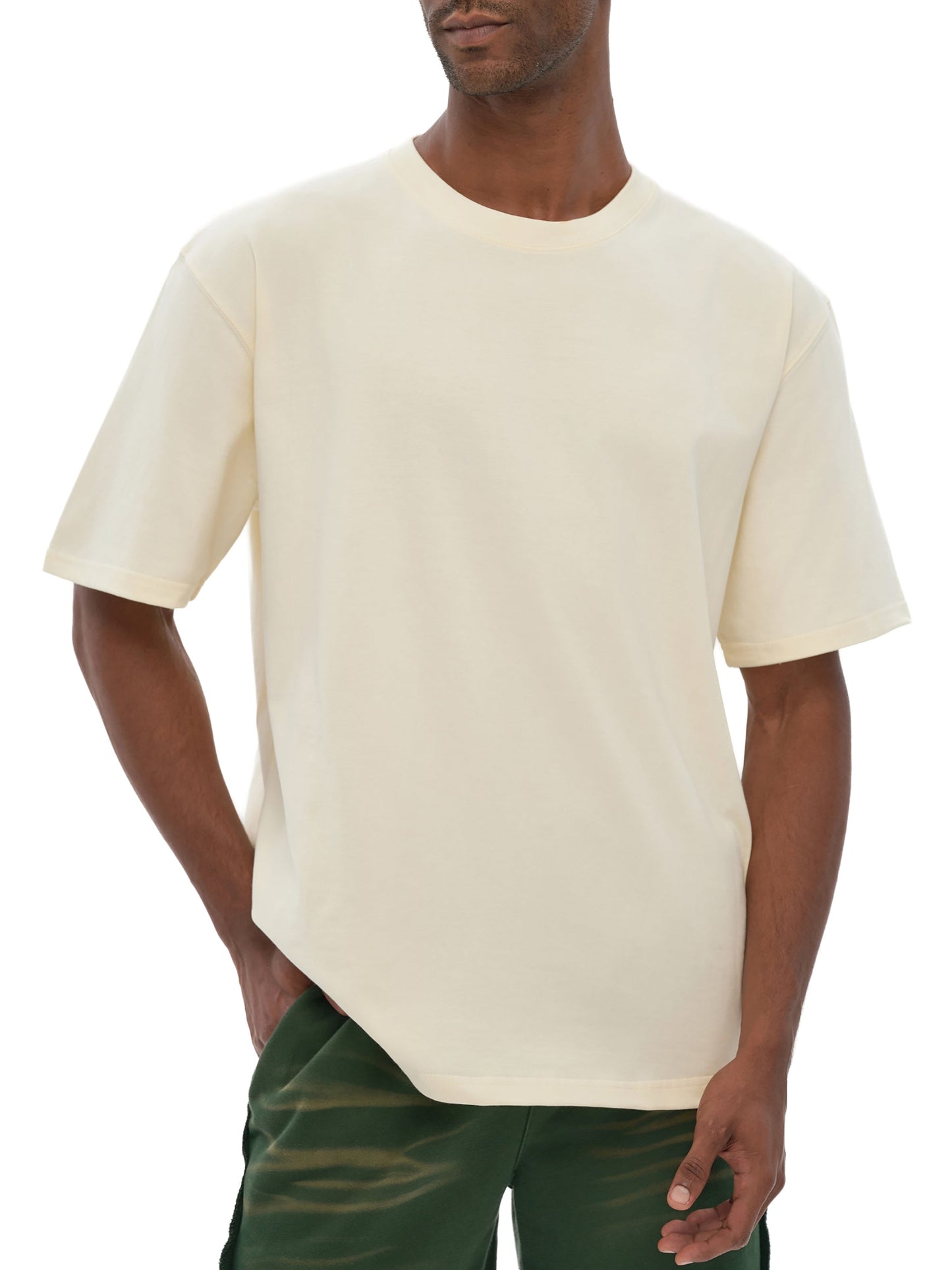 Heavyweight Drop Shoulder Cotton T-Shirt — A350 Taxiing at SFO