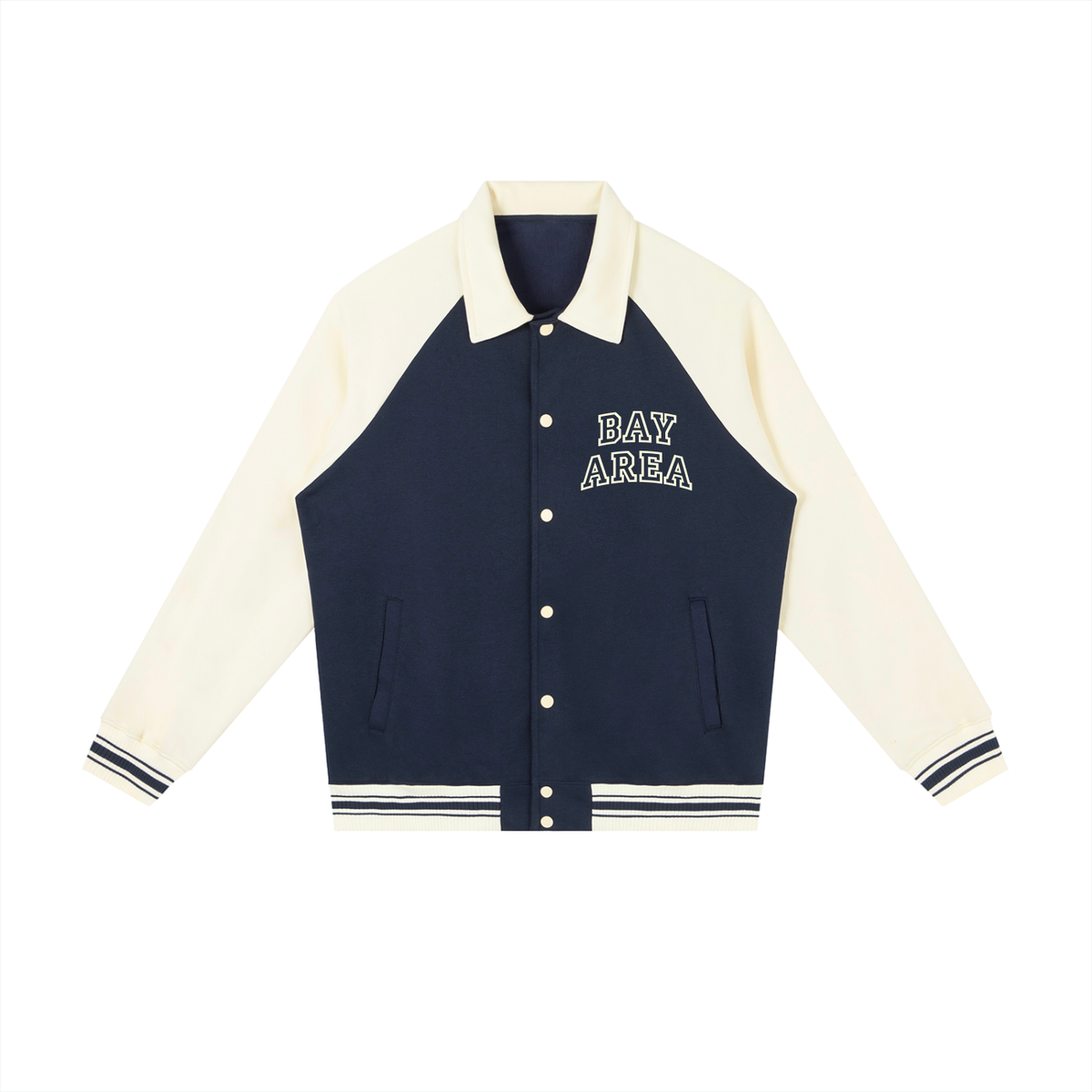 Bay Area Contrast Raglan Sleeve Baseball Jacket