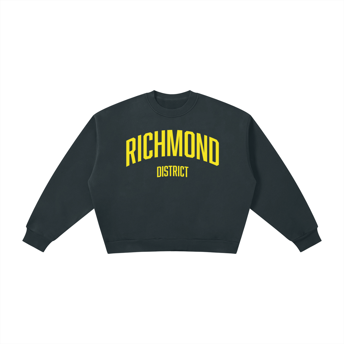 Richmond District SF Yellow Boxy Fleece Crewneck Sweatshirt