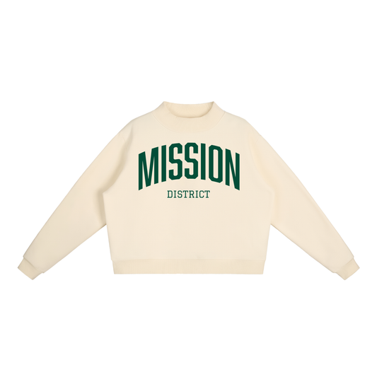 Essential Fleece Mock-Neck Crew Sweatshirt