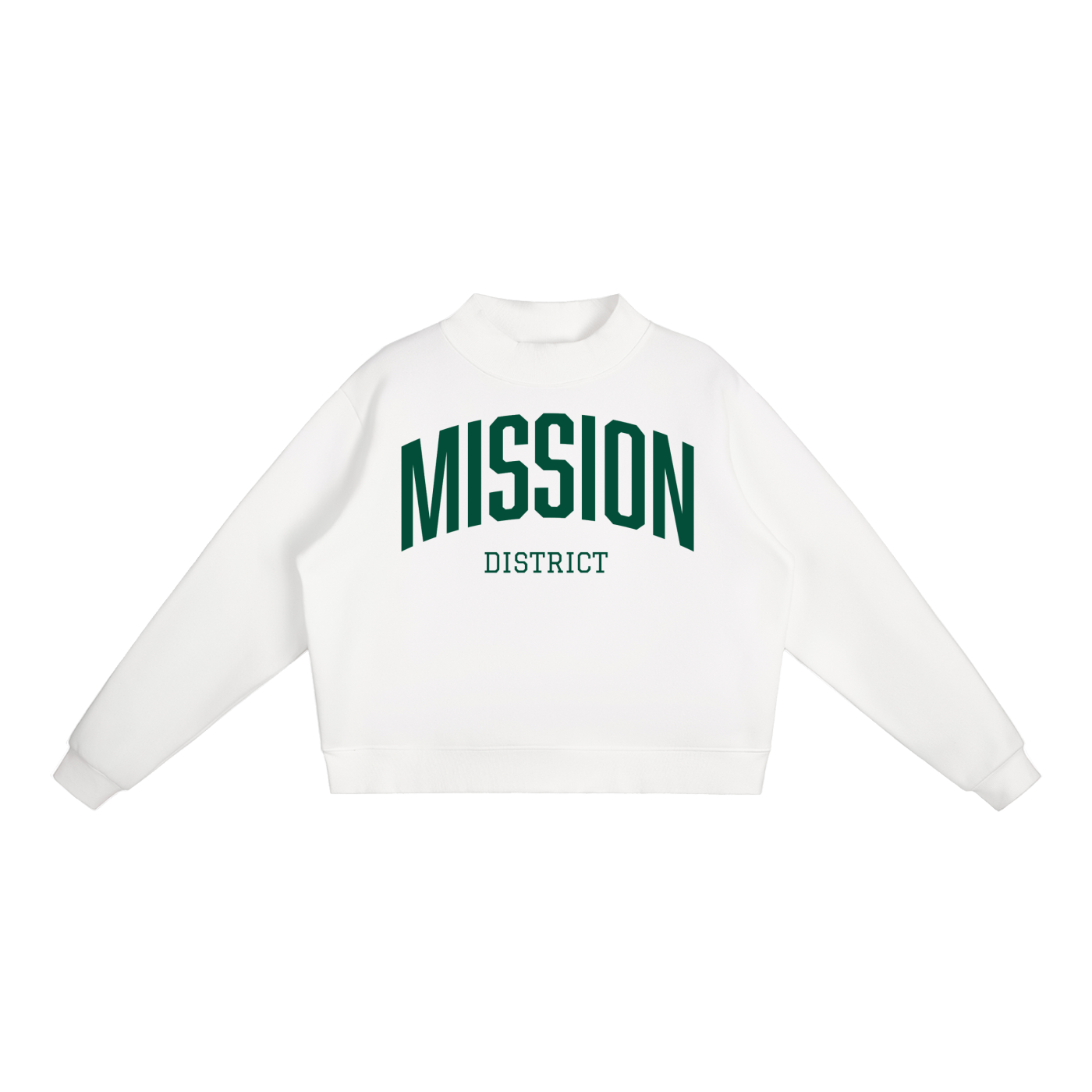 Essential Fleece Mock-Neck Crew Sweatshirt
