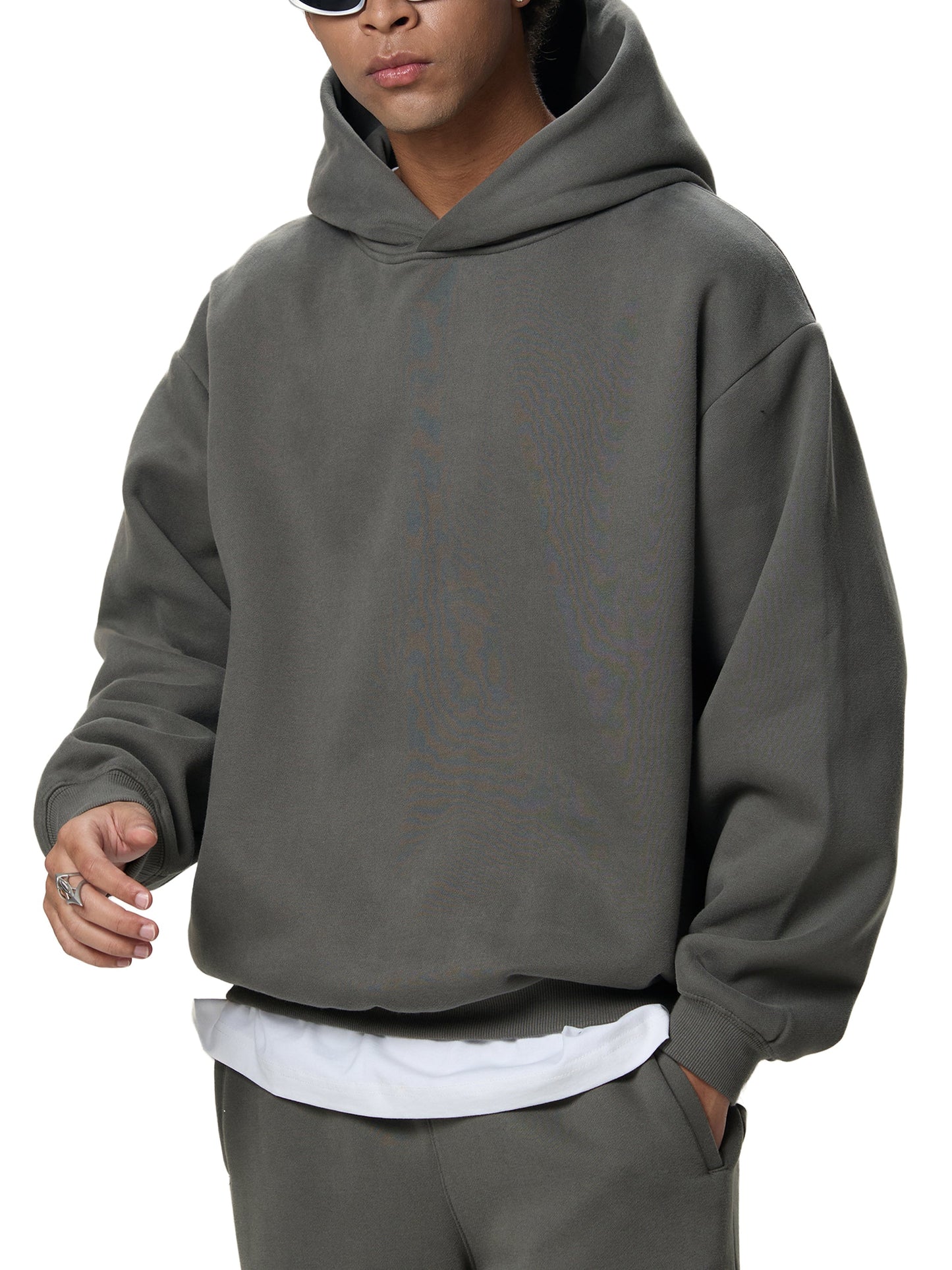 Fleeced Boxy Hoodie — SF Flights Logo Edition