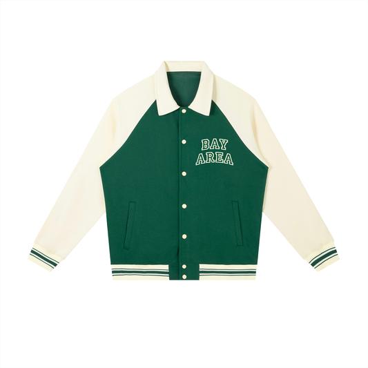 Bay Area Contrast Raglan Sleeve Baseball Jacket