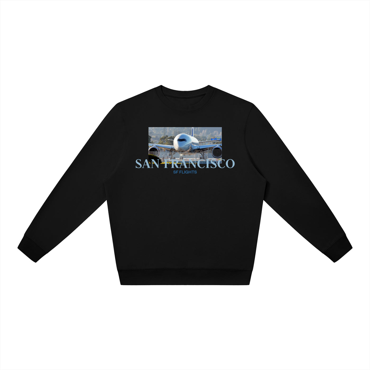 Unisex Oversized Crewneck Sweatshirt — SFO Plane Spotting Print