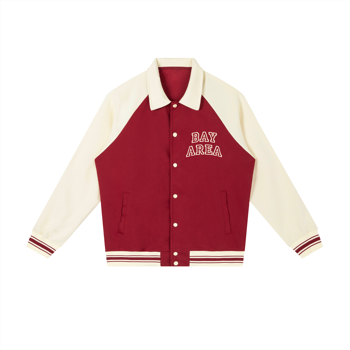 Bay Area Contrast Raglan Sleeve Baseball Jacket