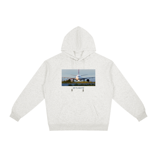 Relaxed Fit Hoodie — A330 Taxiing at SFO After Landing