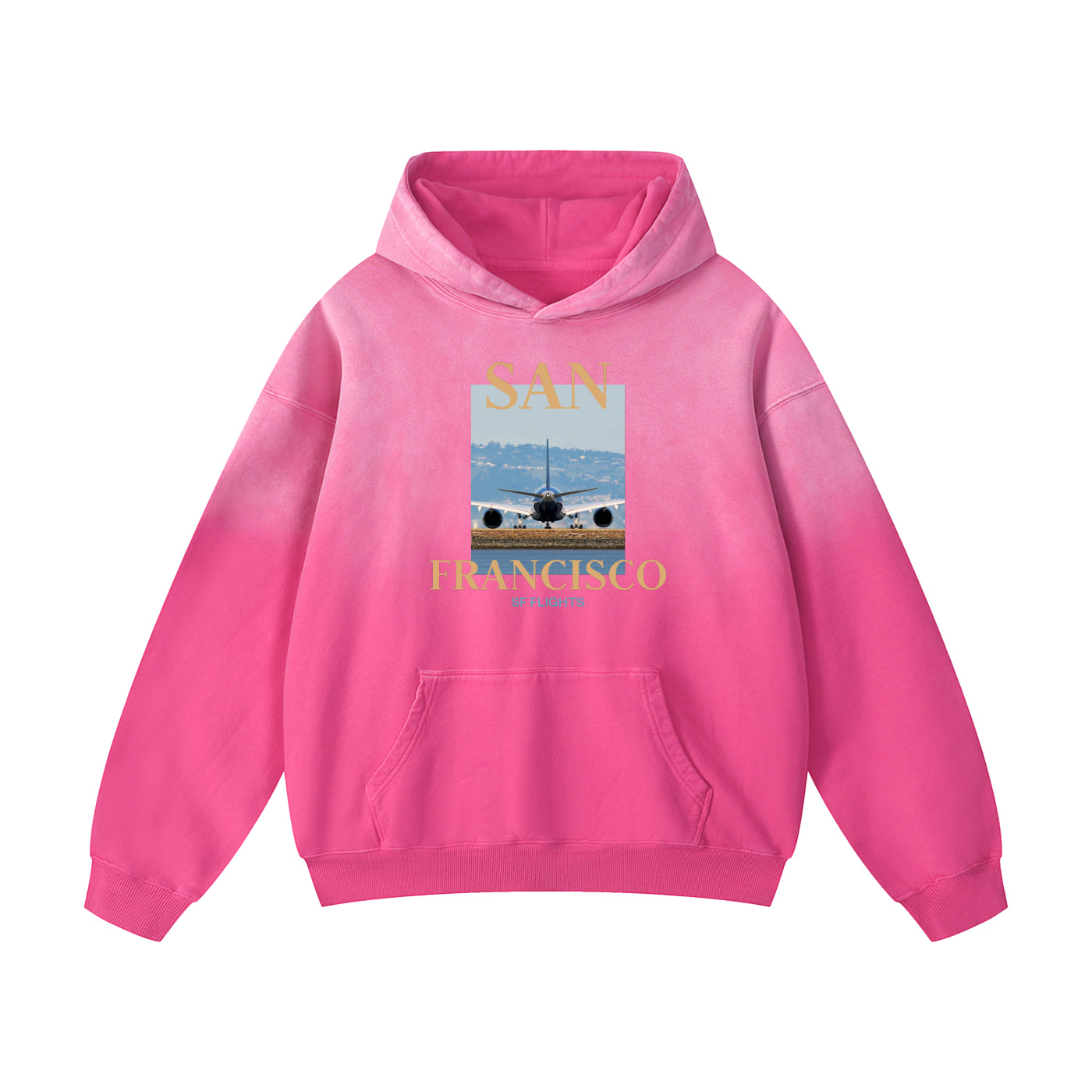 Heavyweight Sunfade Oversized Hoodie — A350 Ready for Departure