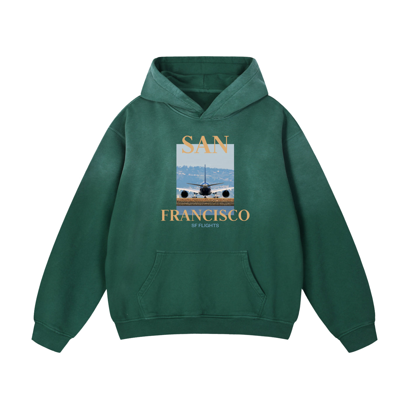Heavyweight Sunfade Oversized Hoodie — A350 Ready for Departure
