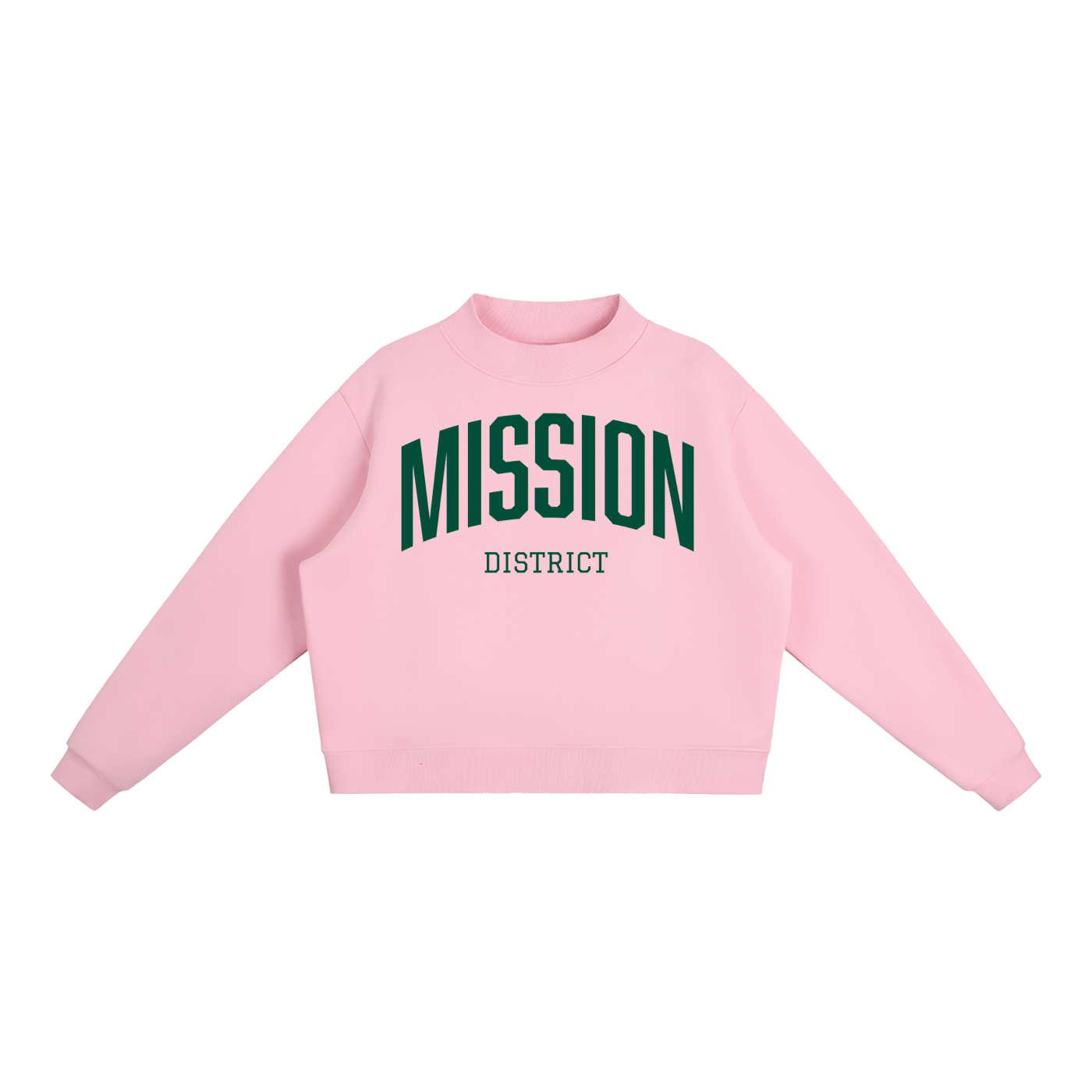 Essential Fleece Mock-Neck Crew Sweatshirt