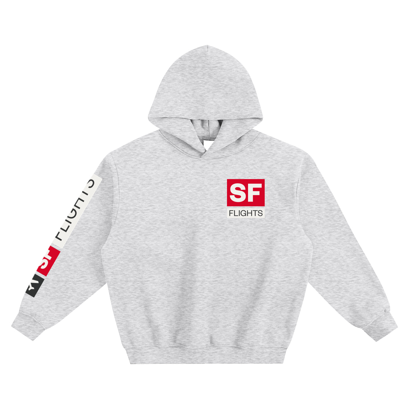 Fleeced Boxy Hoodie — SF Flights Logo Edition