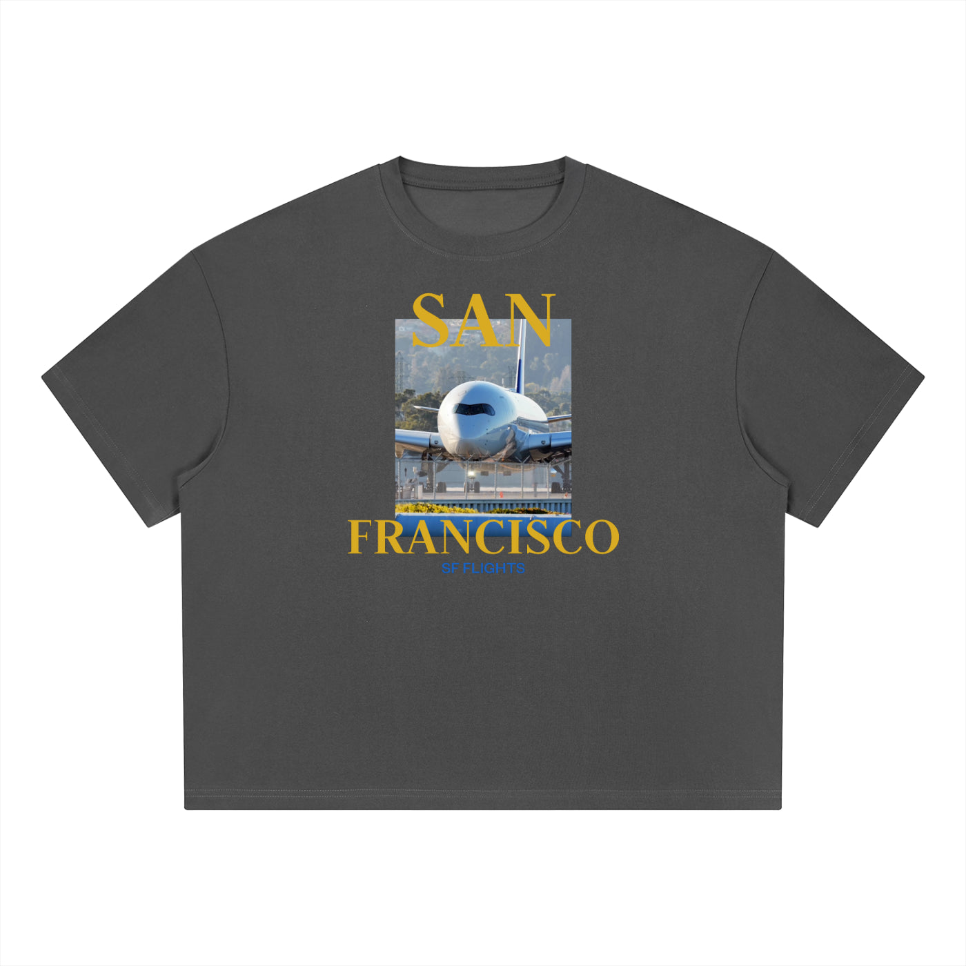 Unisex Boxy Coolmax T-Shirt — Taxiing for Departure at SFO