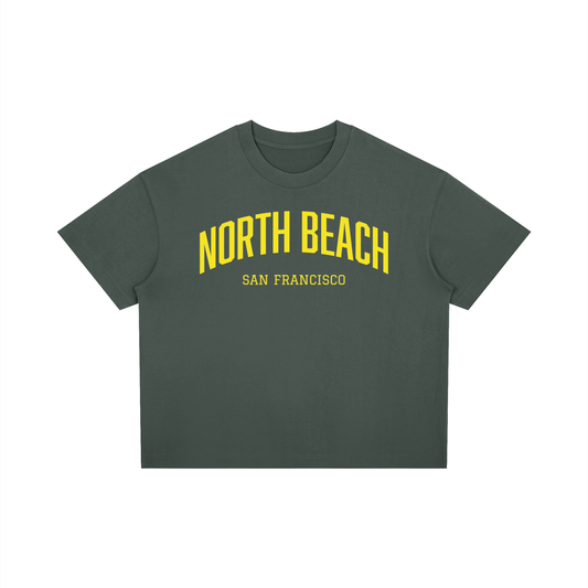 North Beach SF Yellow Print Unisex Boxy Drop Shoulder T-Shirt