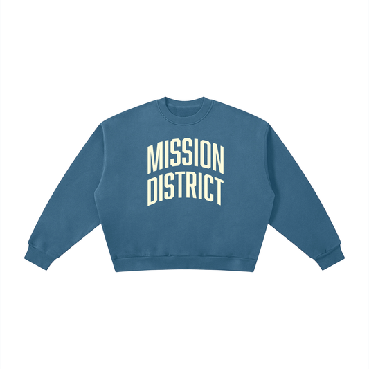 Mission District SF Boxy Fleece Crewneck Sweatshirt
