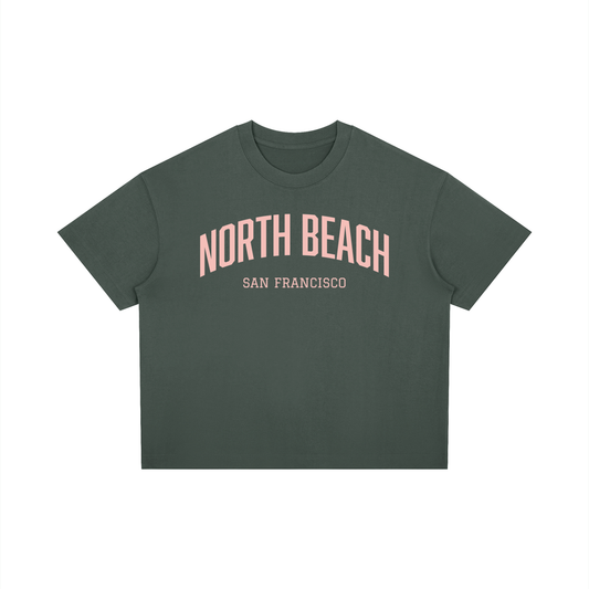 Unisex North Beach SF Print Boxy Drop Shoulder T-Shirt