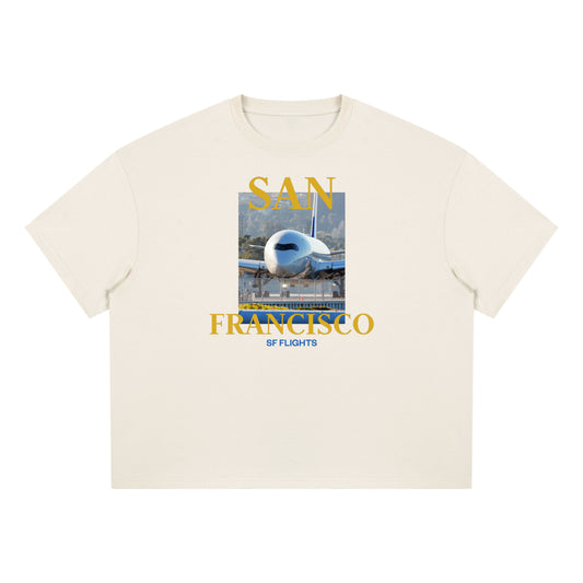 Unisex Boxy Coolmax T-Shirt — Taxiing for Departure at SFO