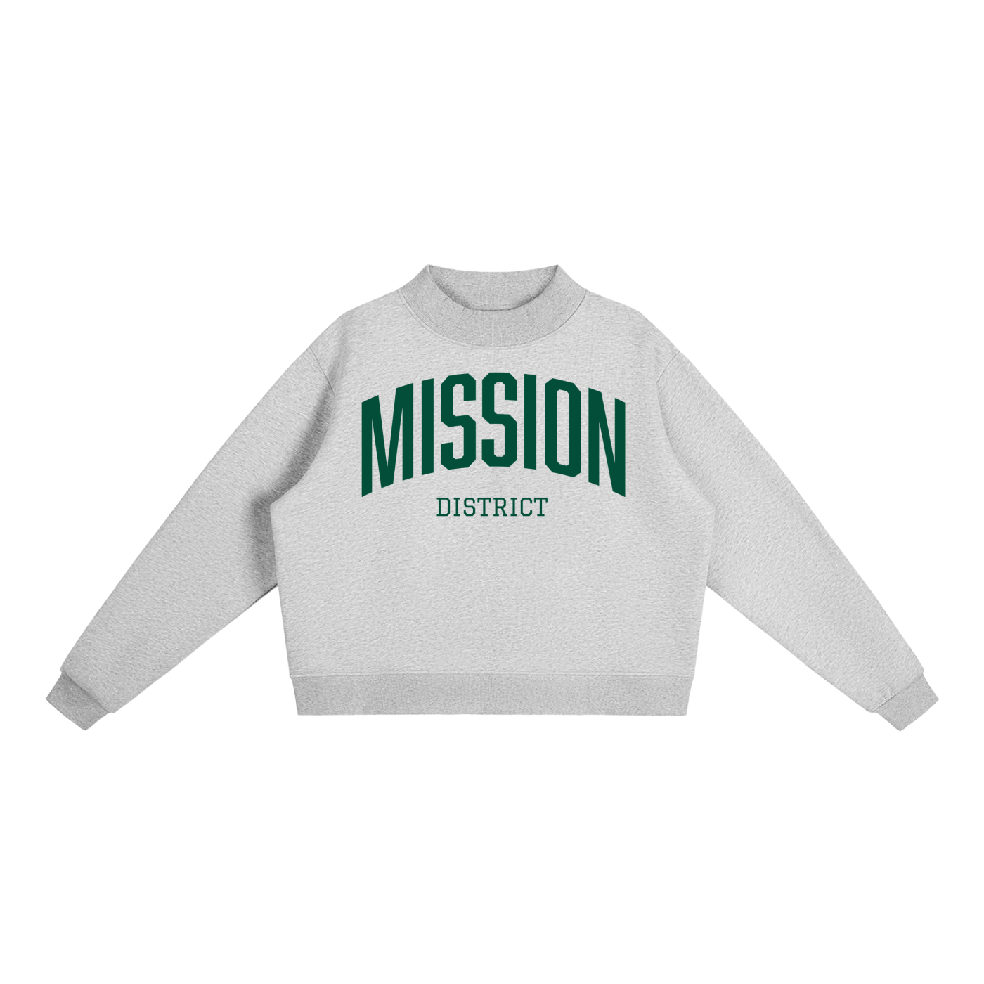 Essential Fleece Mock-Neck Crew Sweatshirt