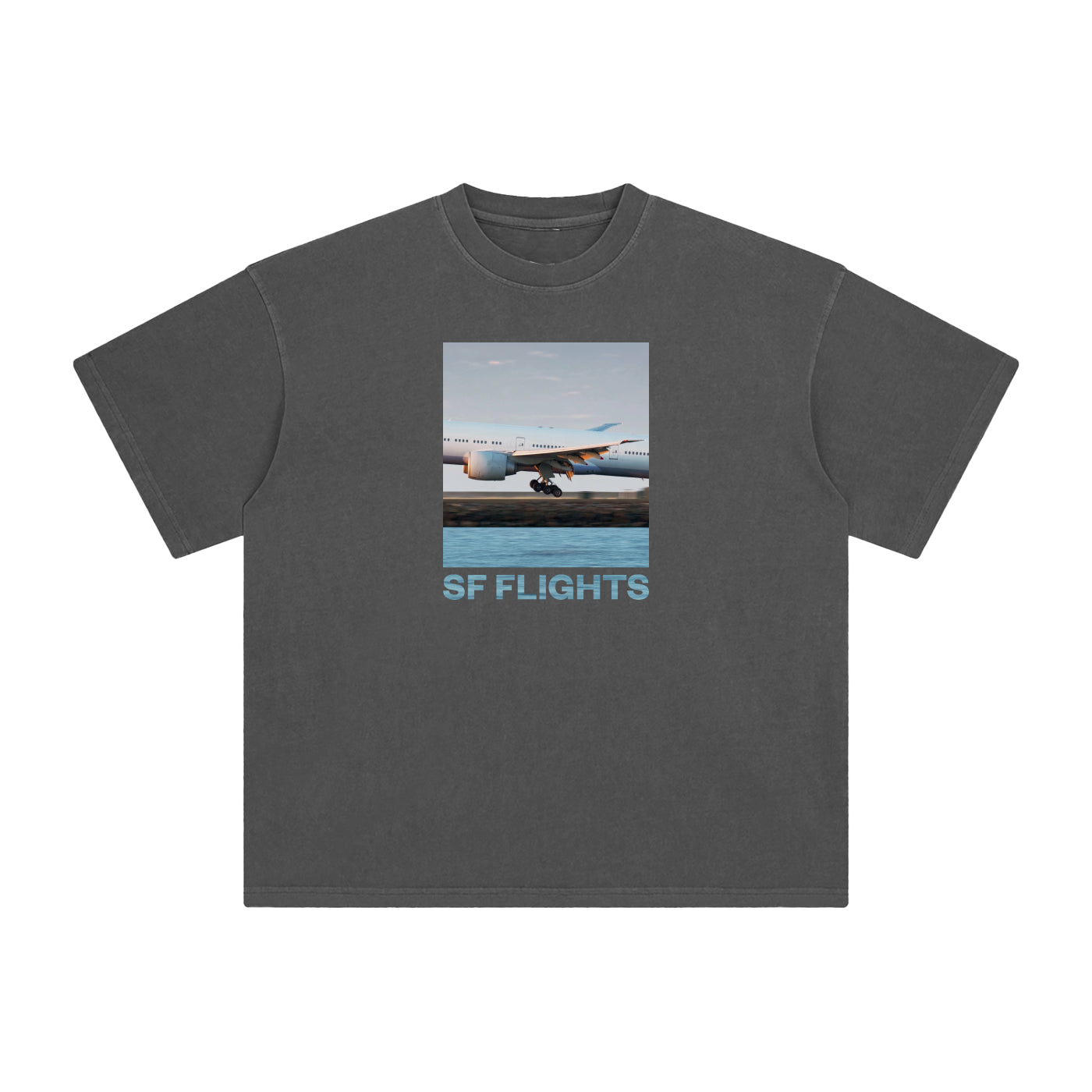 Enzyme Washed T-Shirt — 777 Final Approach at SFO