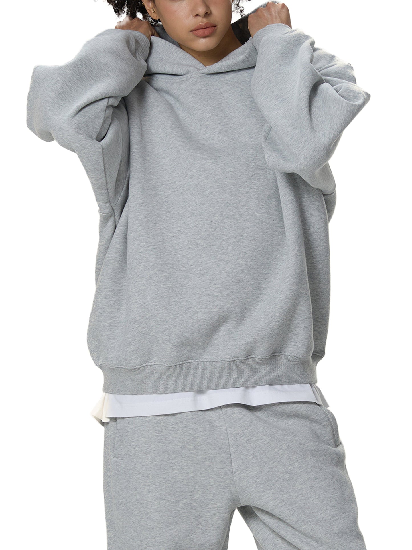 Fleeced Boxy Hoodie — A350 Taxiing at San Francisco Airport