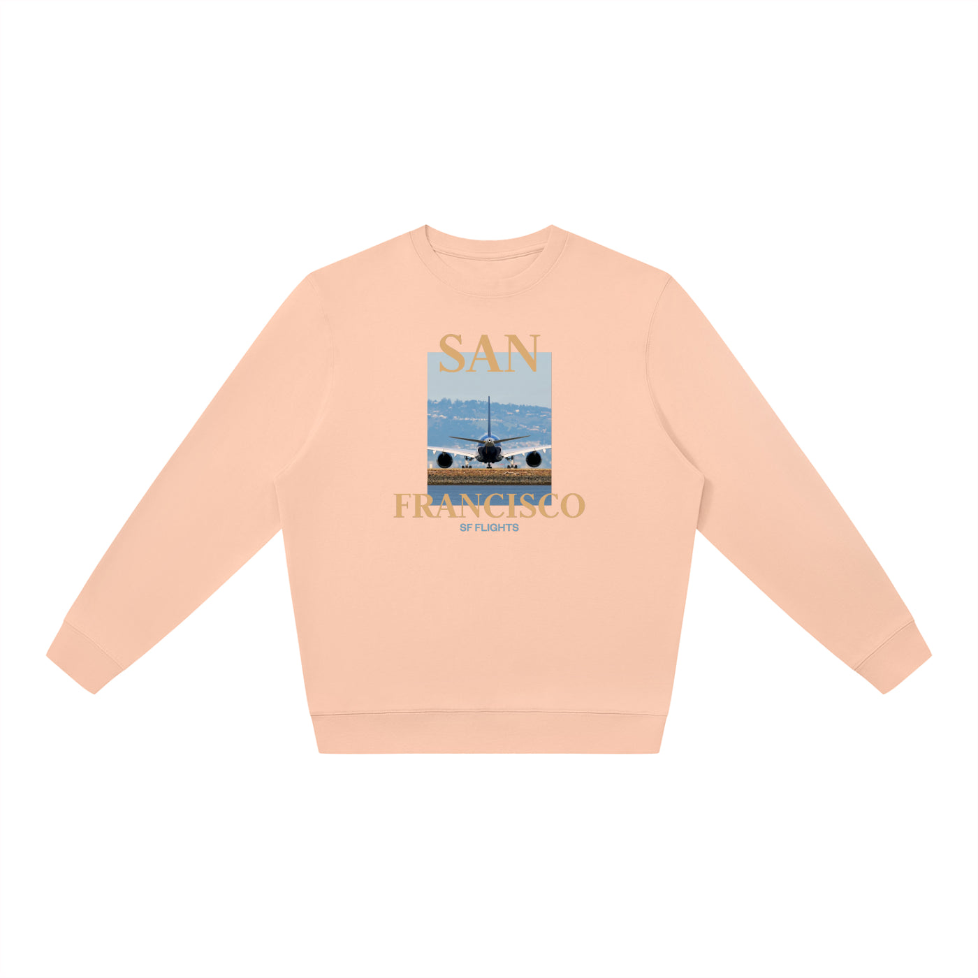 Unisex Oversized Crewneck Sweatshirt — A350 at San Francsico Airport
