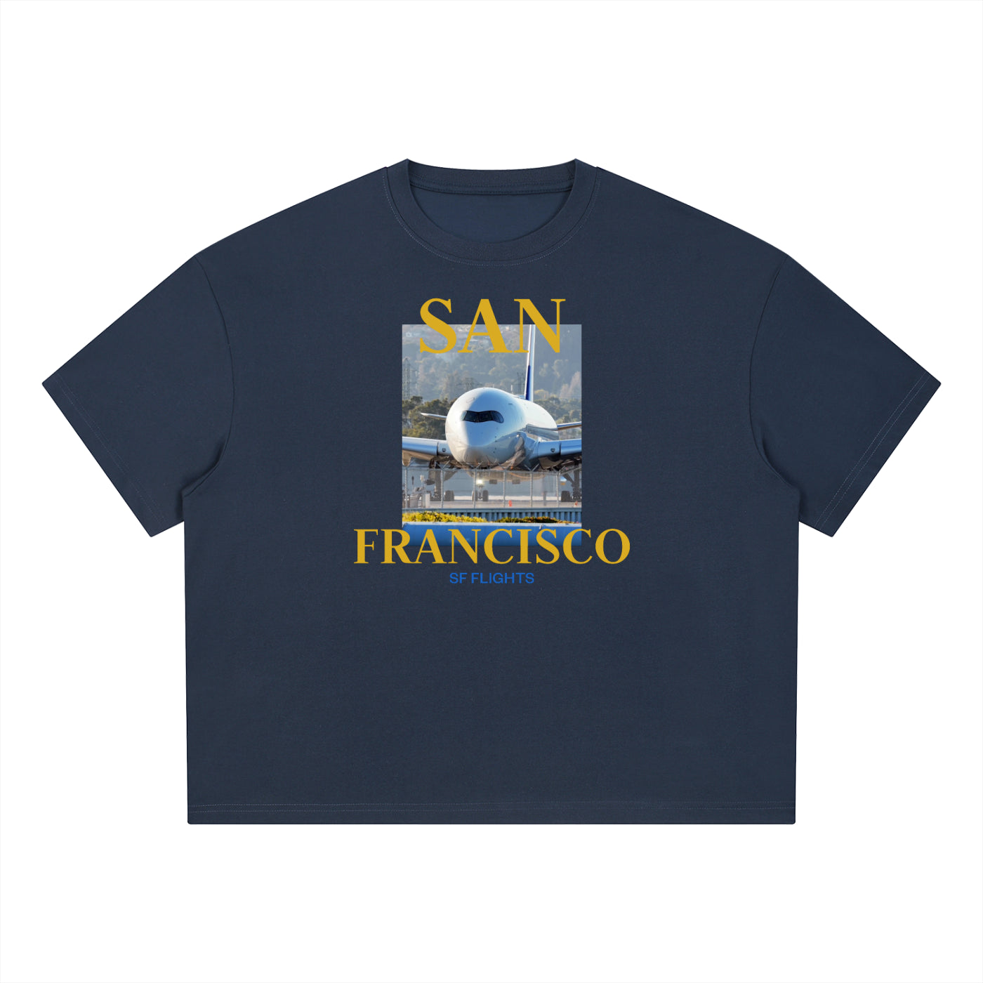 Unisex Boxy Coolmax T-Shirt — Taxiing for Departure at SFO